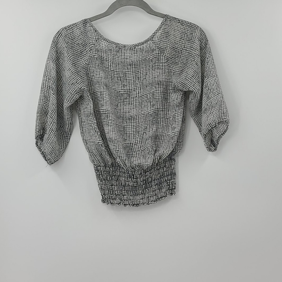 Poetry black and white smocked blouse. Size small - Picture 2 of 3
